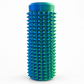Blue and green Spike Roller Fidget on a plain white background